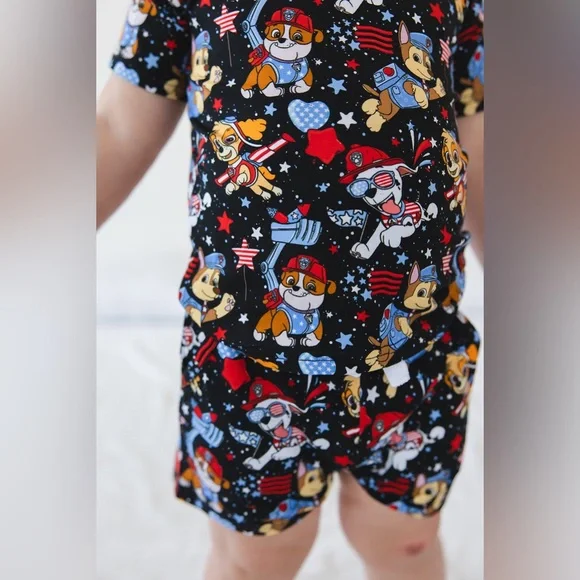 New Scottie Belle Bamboo Paw Patrol Patriotic Shorts & T-Shirt Lounge Set 12-18m - Picture 3 of 16